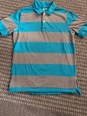 Arizona Jean Company Kids Polo in Blue and Gray Stripes